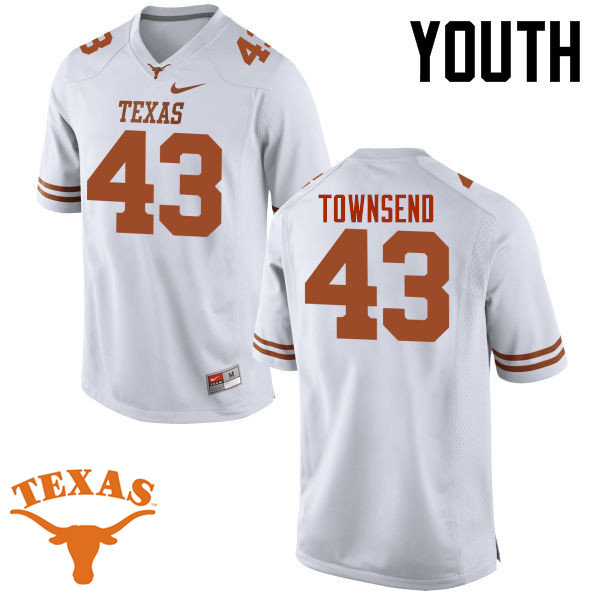 Youth #43 Cameron Townsend Texas Longhorns College Football Jerseys-White
